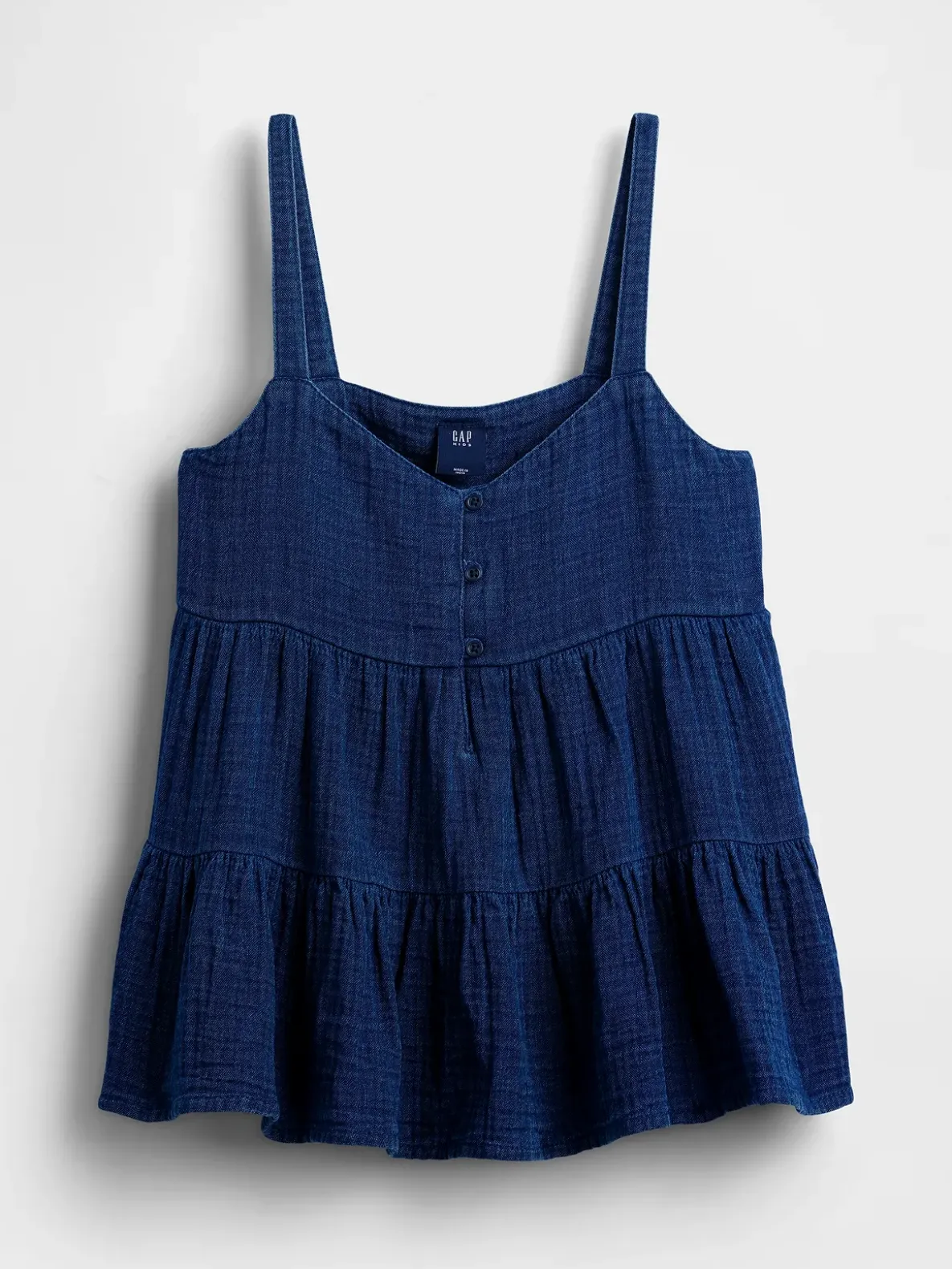 Kids Cotton Gauze Tiered Tank Top