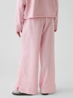 Kids Cotton Gauze Wide-Leg Pants