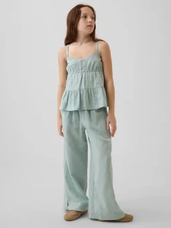Kids Cotton Gauze Wide-Leg Pants