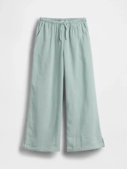 Kids Cotton Gauze Wide-Leg Pants