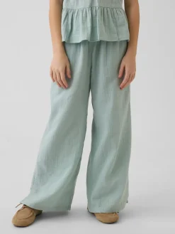 Kids Cotton Gauze Wide-Leg Pants