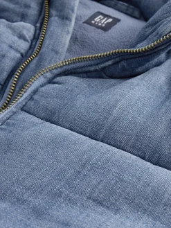 Kids Cozy-Lined Denim Puffer Jacket