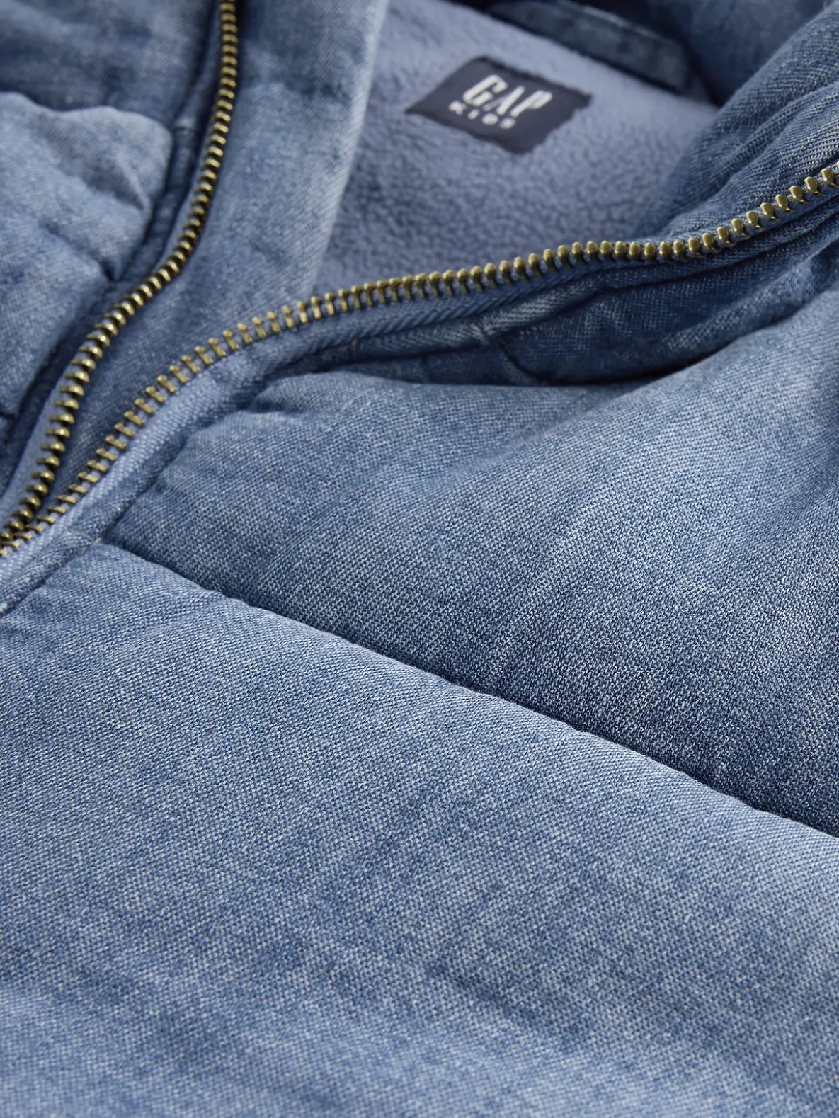 Kids Cozy-Lined Denim Puffer Jacket