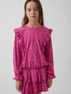 Kids Crinkle Knit Ruffle Top