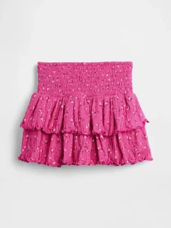 Kids Crinkle Knit Tiered Skort