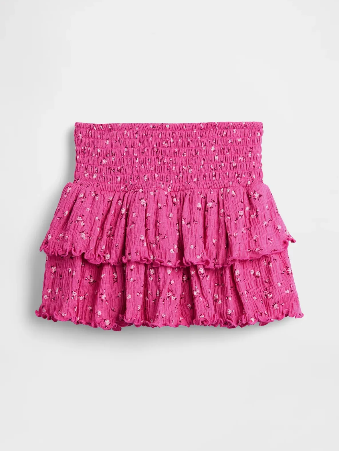 Kids Crinkle Knit Tiered Skort