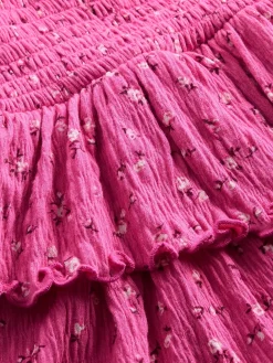 Kids Crinkle Knit Tiered Skort