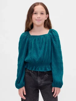 Kids Crinkle Peplum Top