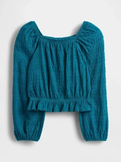 Kids Crinkle Peplum Top