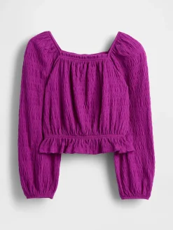 Kids Crinkle Peplum Top