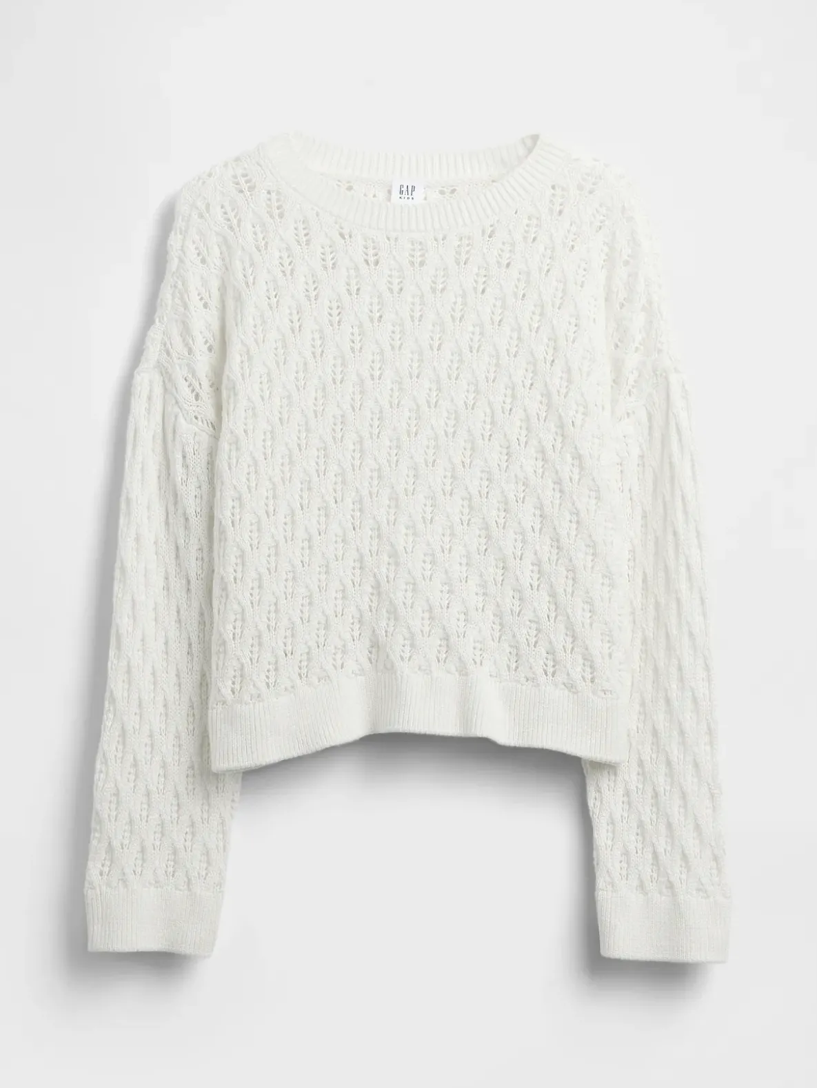 Kids Crochet Oversized Crewneck Sweater