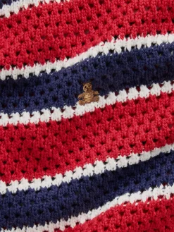 Kids Crochet Oversized Stripe Sweater