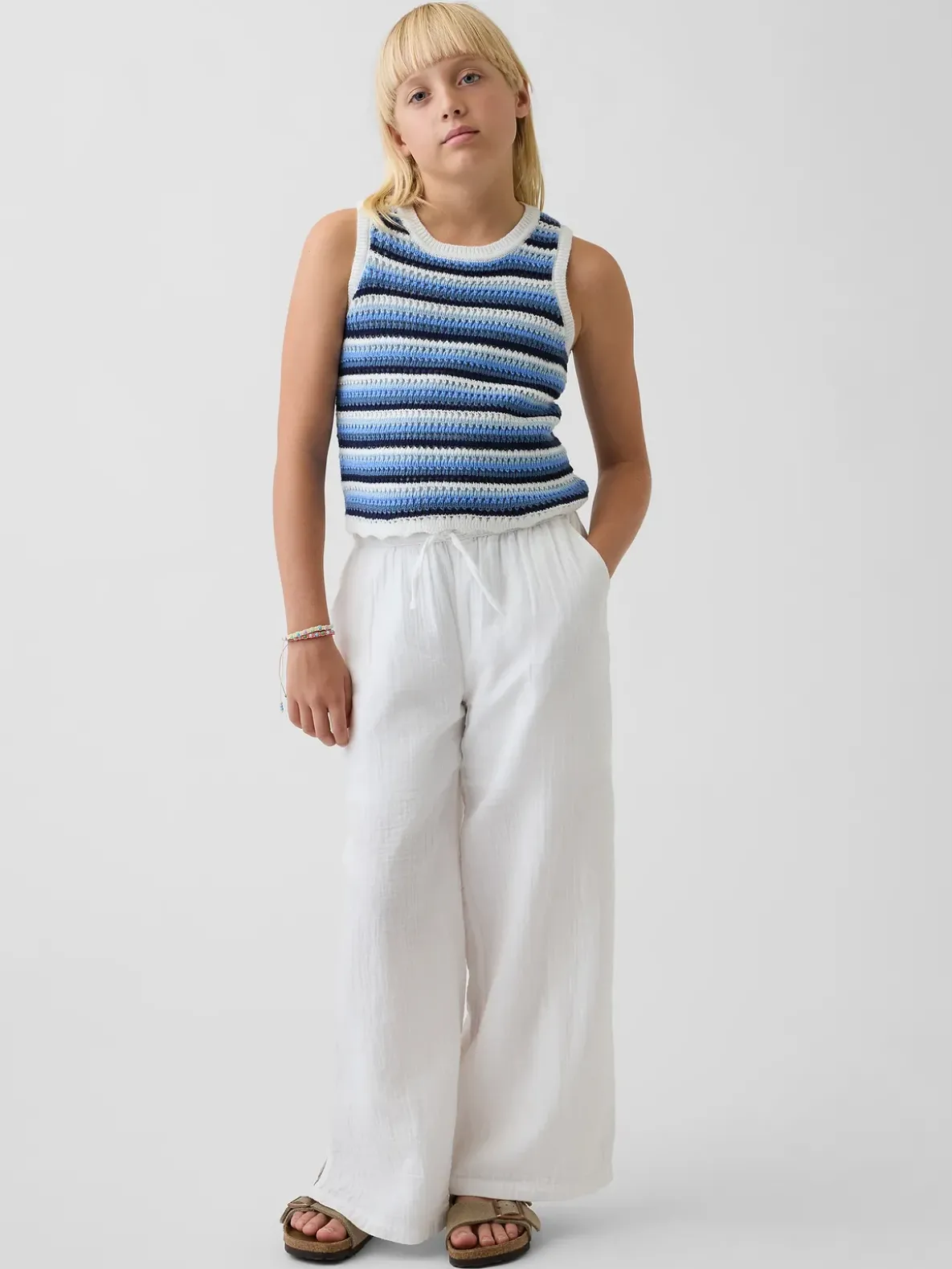 Kids Crochet Stripe Tank Top