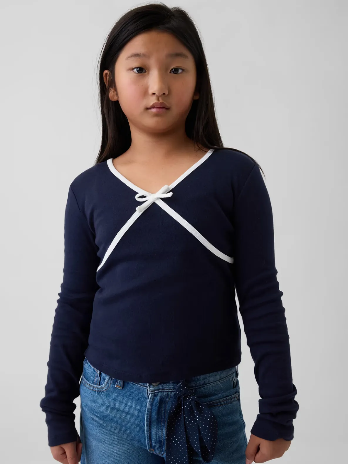 Kids Cross Front Bow T-Shirt