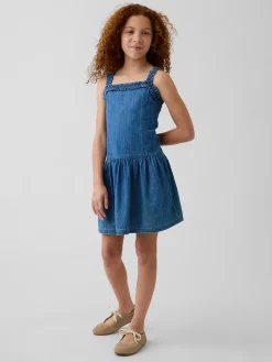 Kids Denim Drop-Waist Dress