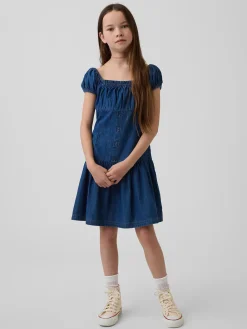 Kids Denim Drop-Waist Dress