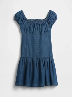 Kids Denim Drop-Waist Dress