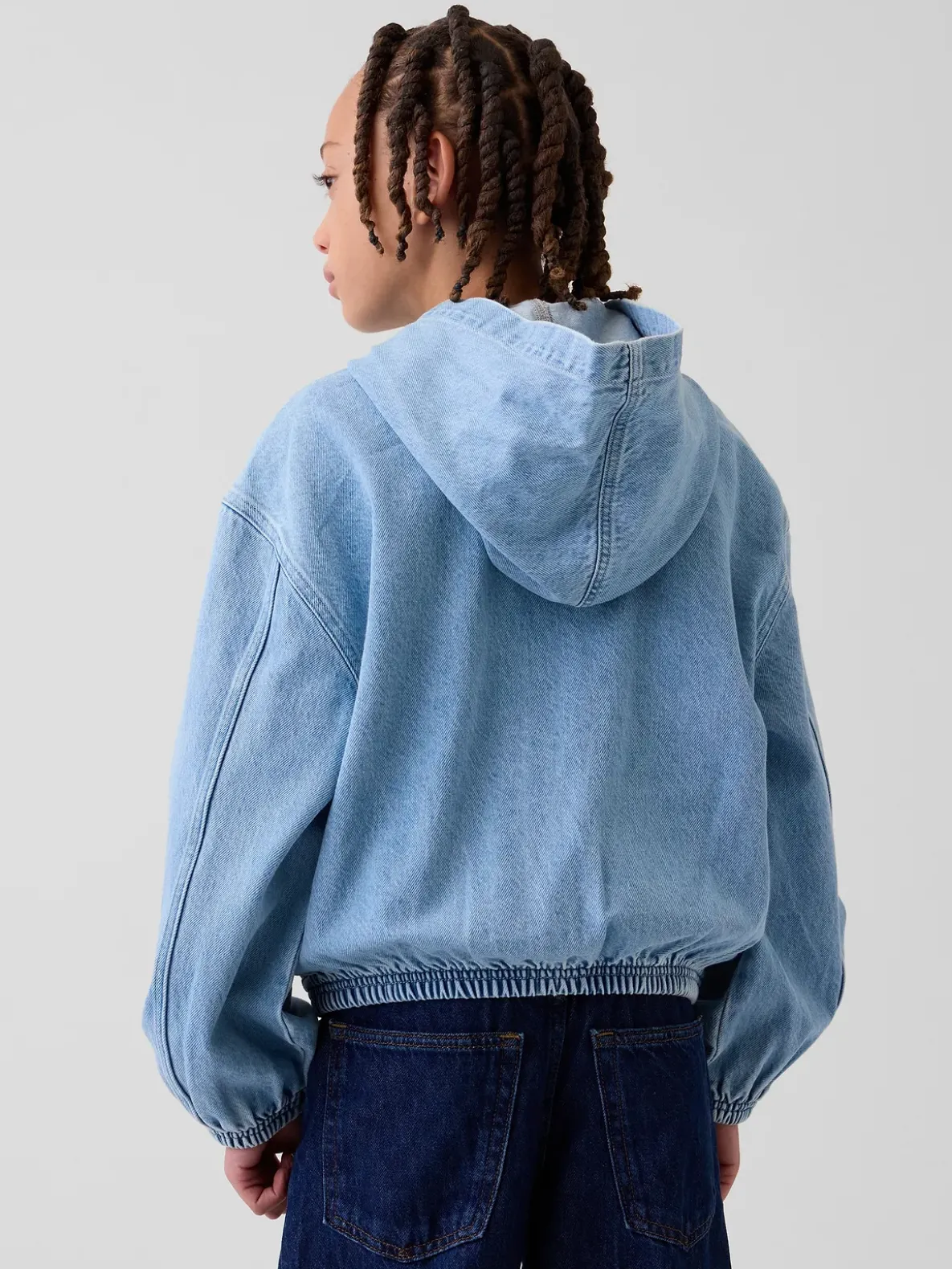 Kids Denim Relaxed Hooded Jacket
