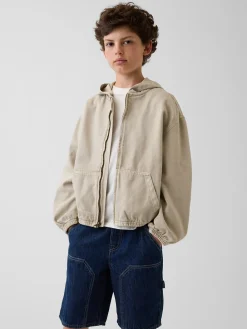 Kids Denim Relaxed Hooded Jacket