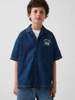 Kids Denim Relaxed New York Logo Shirt