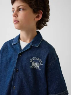 Kids Denim Relaxed New York Logo Shirt
