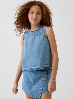 Kids Denim Shell Tank Top