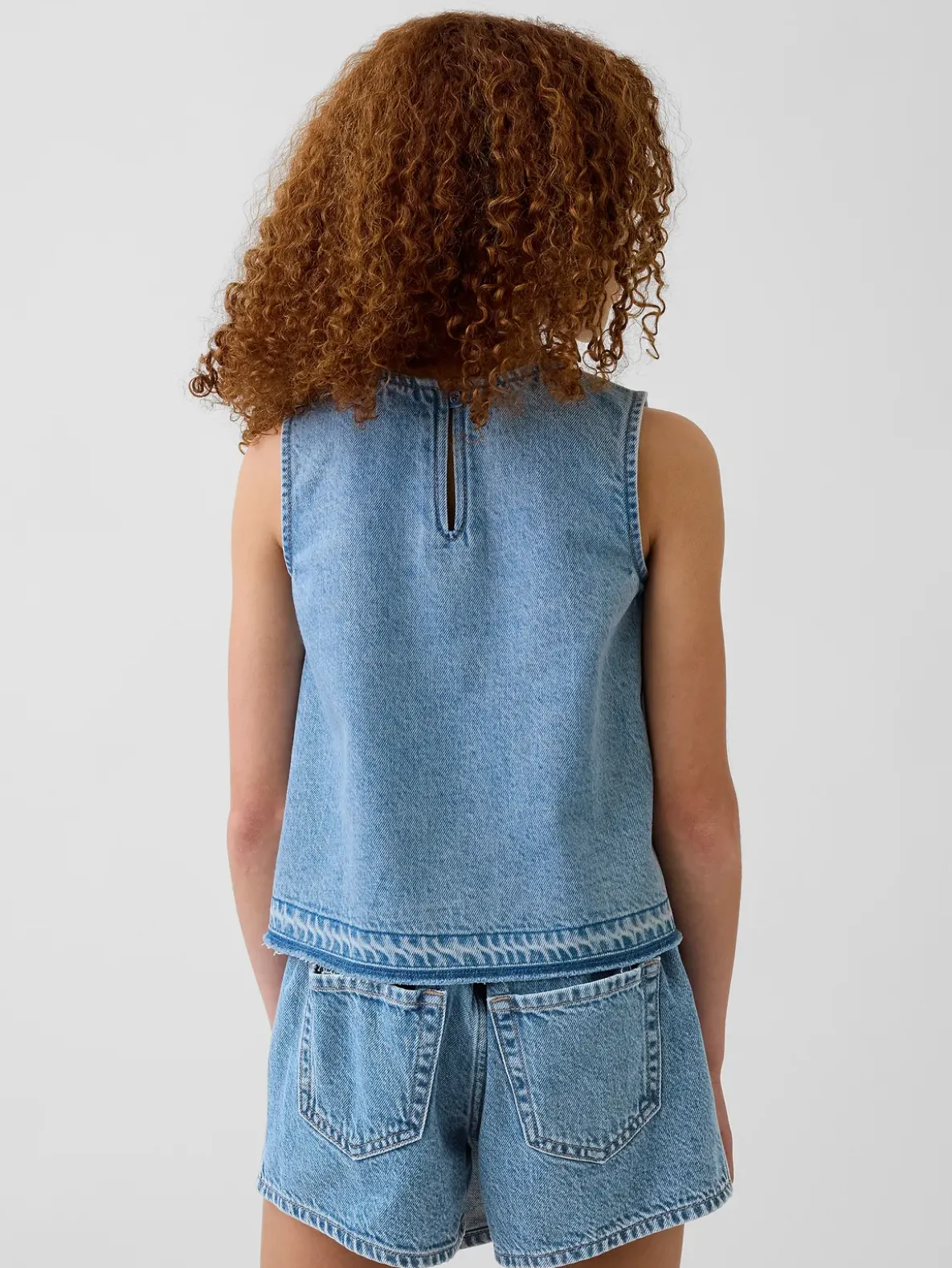 Kids Denim Shell Tank Top