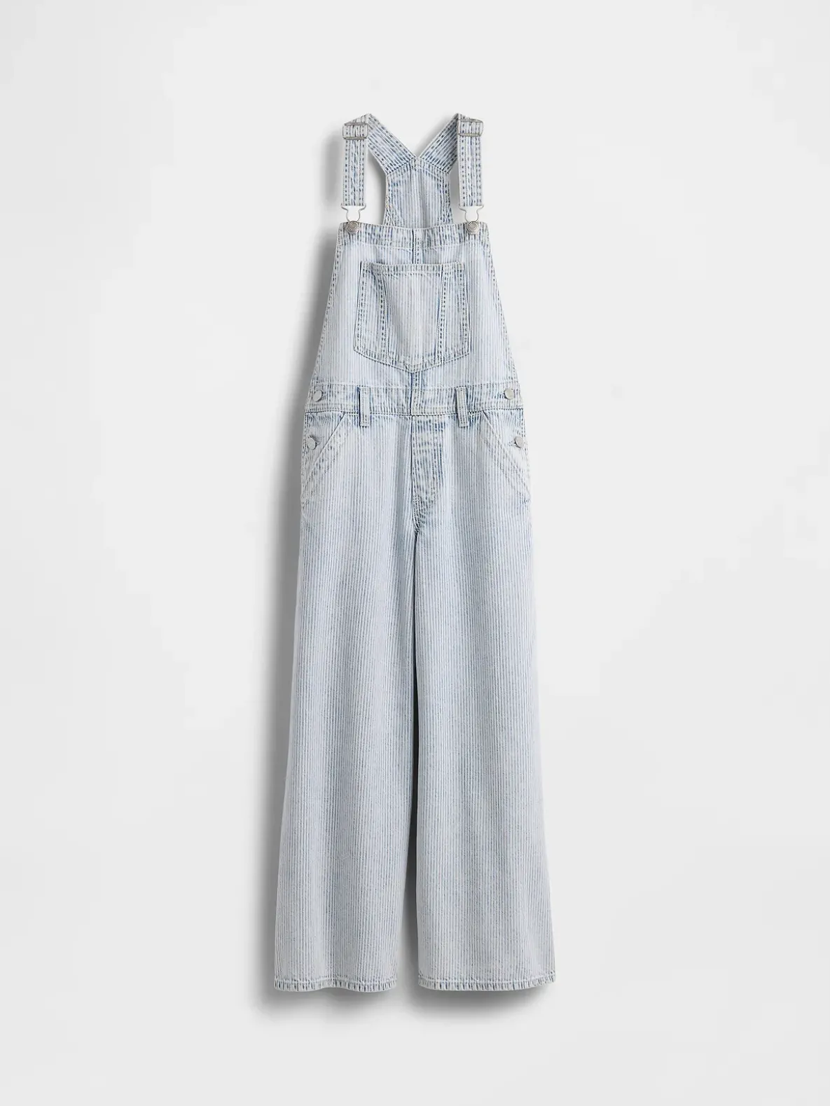 Kids Denim Stripe Baggy Overalls