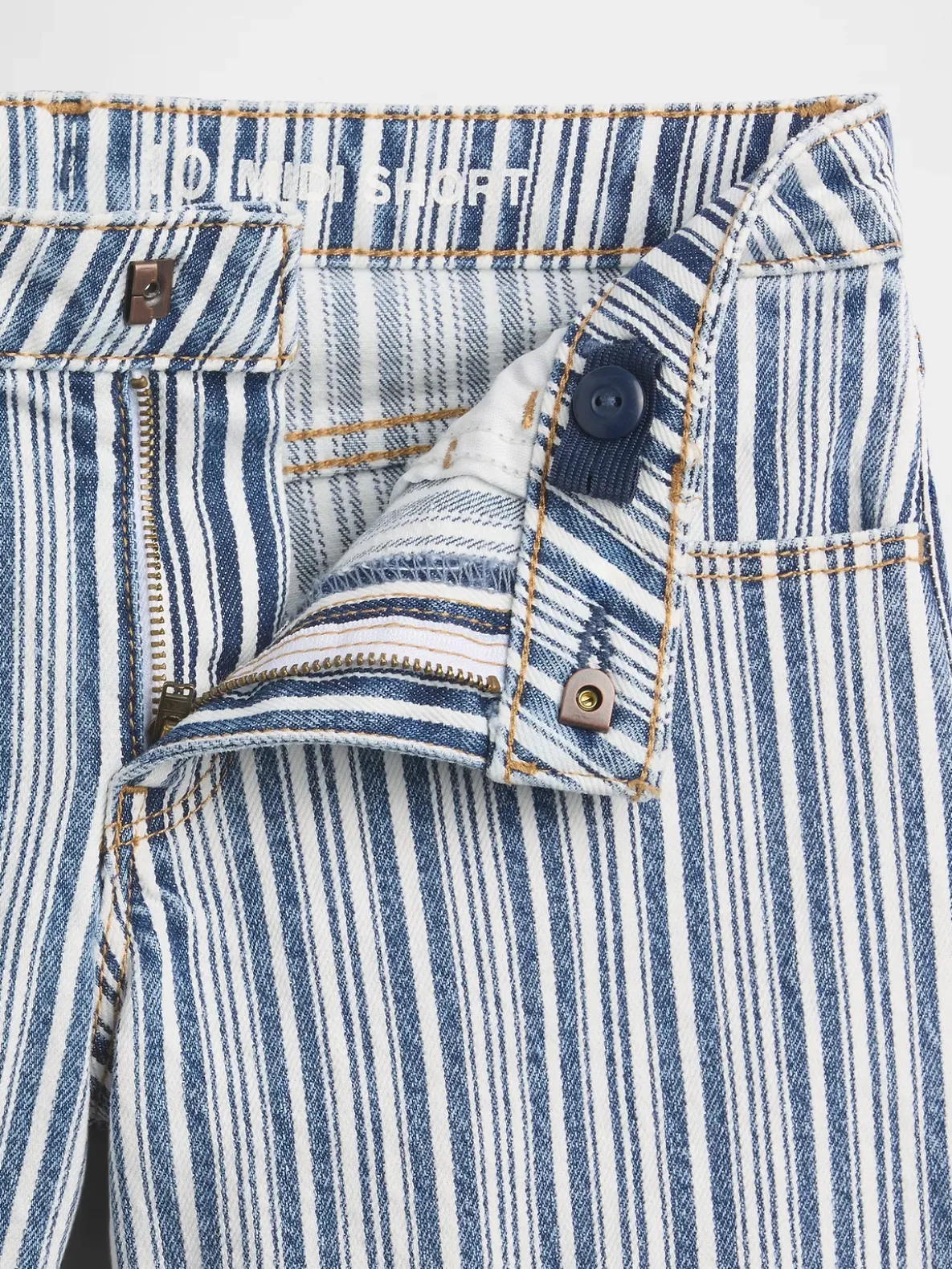 Kids Denim Stripe Midi Shorts