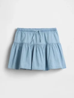 Kids Denim Tiered Skort