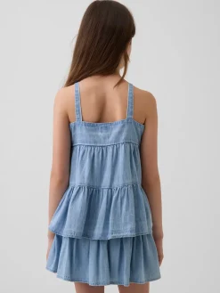 Kids Denim Tiered Tank Top
