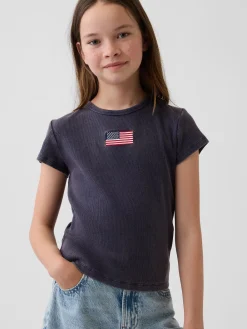 Kids Embroidered Rib T-Shirt