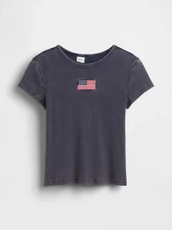 Kids Embroidered Rib T-Shirt
