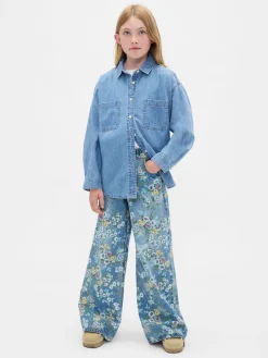 Kids Floral Easy Baggy Jeans