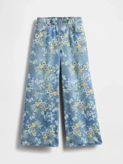 Kids Floral Easy Baggy Jeans
