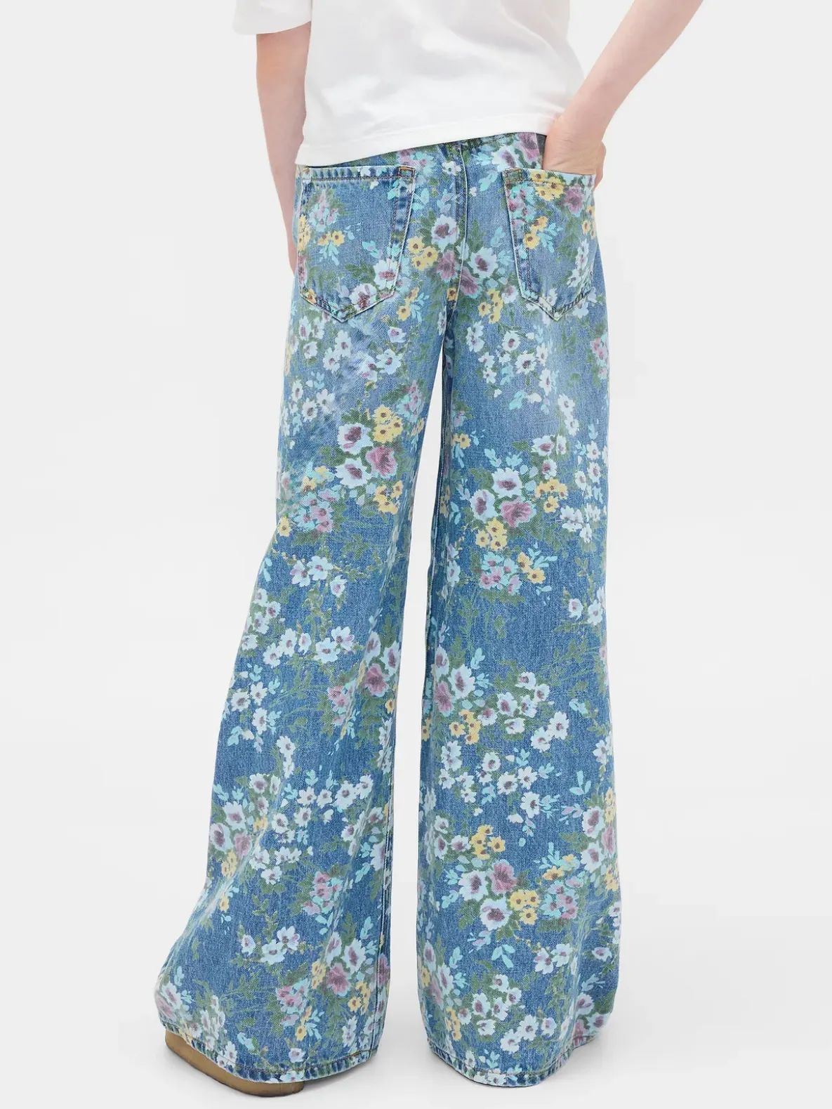 Kids Floral Easy Baggy Jeans
