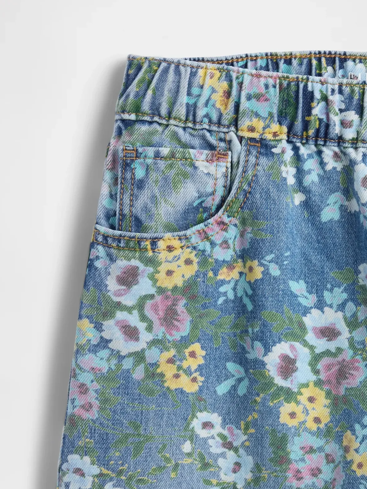 Kids Floral Easy Baggy Jeans