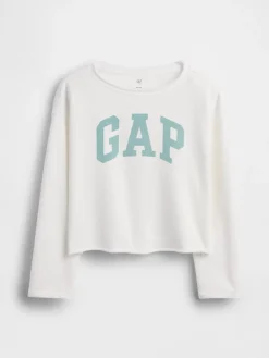 Kids French Terry Wide-Neck Logo Sweatshirt