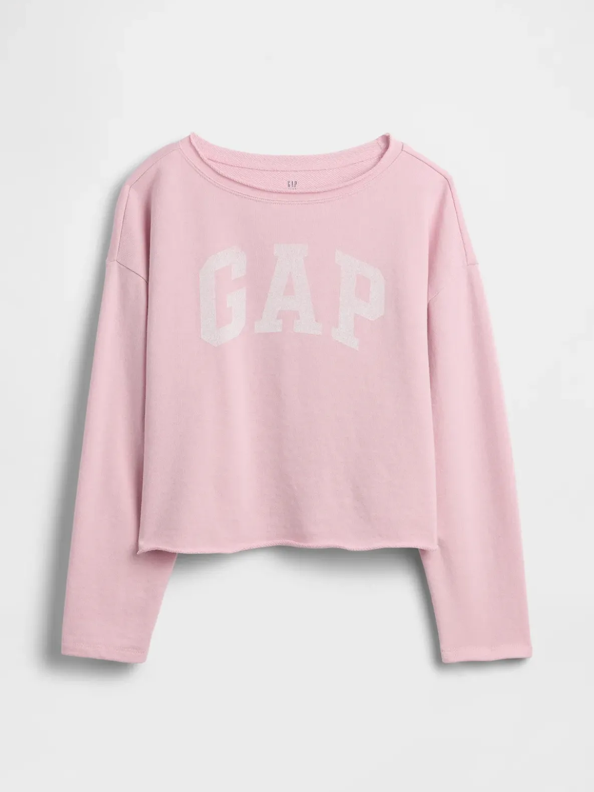 Kids French Terry Wide-Neck Logo Sweatshirt