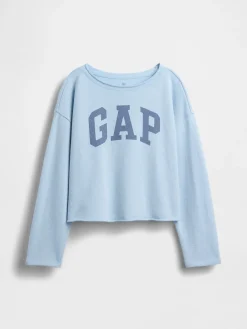 Kids French Terry Wide-Neck Logo Sweatshirt