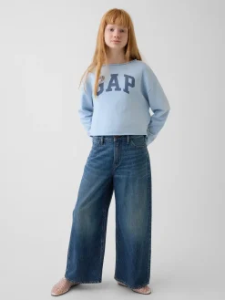 Kids French Terry Wide-Neck Logo Sweatshirt