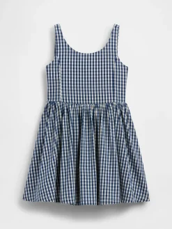 Kids Gingham Denim Dress