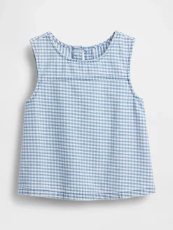 Kids Gingham Denim Shell Tank Top