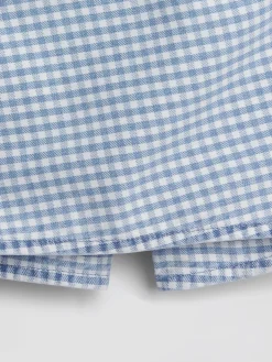 Kids Gingham Denim Wrap-Front Mini Skort