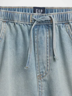 Kids High Rise Denim Easy Shorts