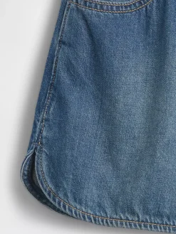 Kids High Rise Denim Easy Dolphin Shorts