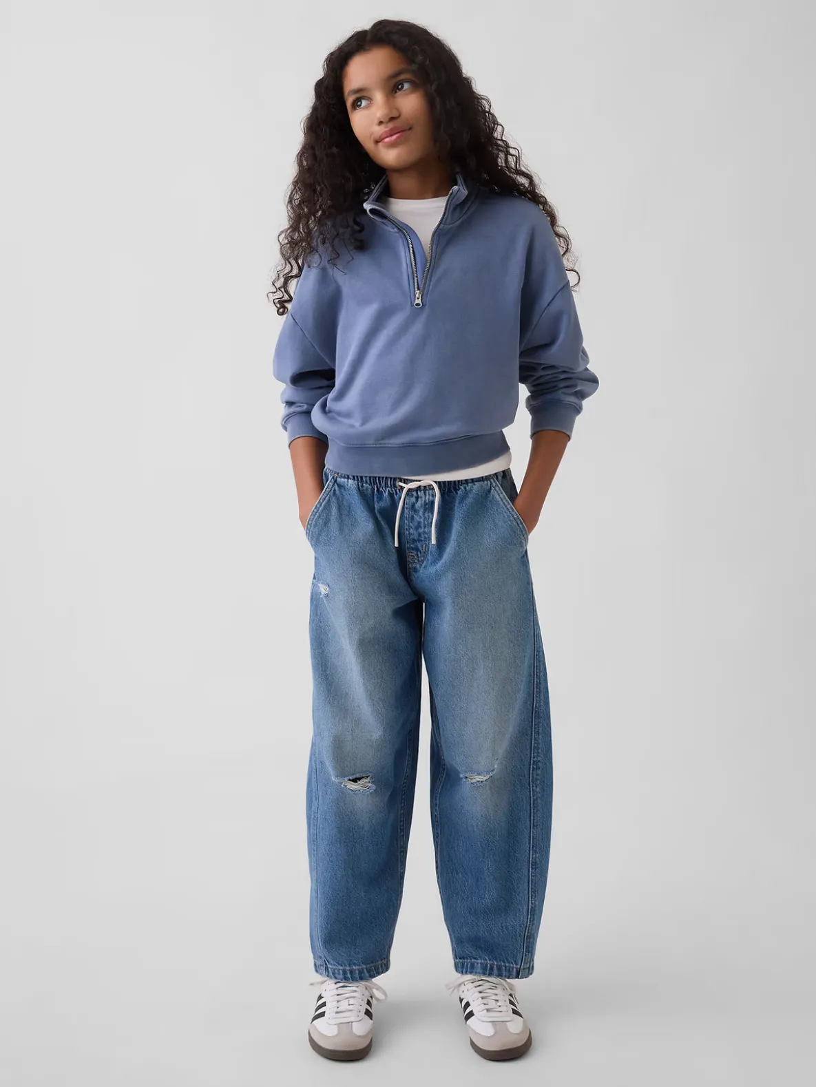 Kids High Rise Easy Barrel Jeans