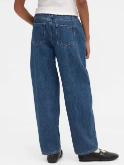 Kids High Rise Rhinestone Easy Barrel Jeans