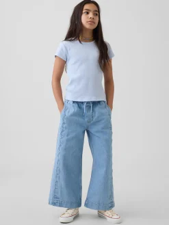 Kids High Rise Stride Easy Wide-Leg Ankle Jeans