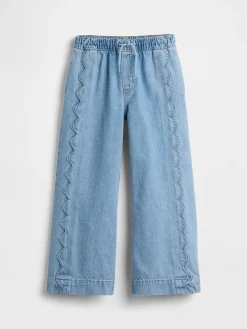 Kids High Rise Stride Easy Wide-Leg Ankle Jeans
